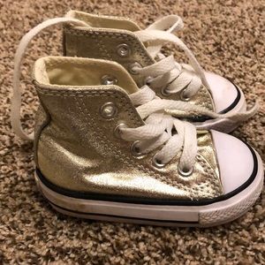 Gold High Top Converse